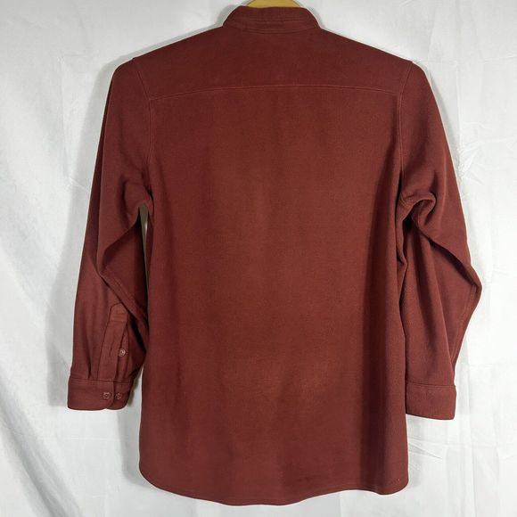 LL Bean Polyester Mens Fleece Flannel Orange Long Sleeve‎ Size XL Tall *read - Picture 2 of 7